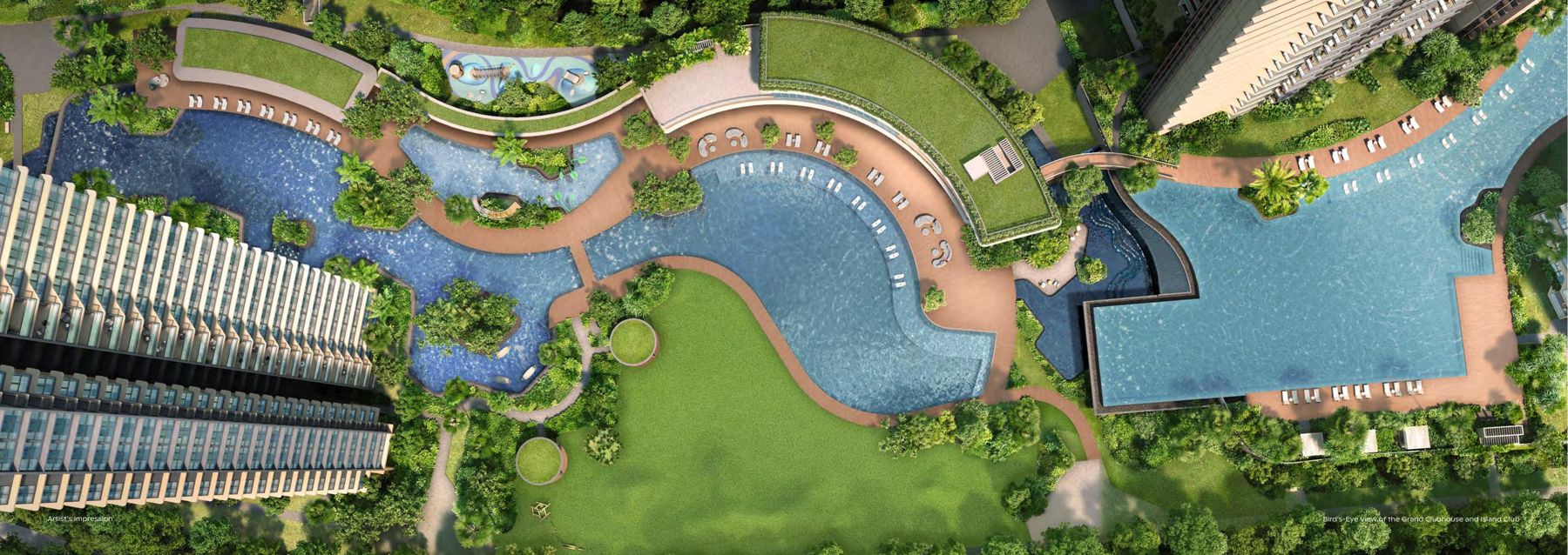 Artist's impression of the Island Club and Grand Clubhouse from above